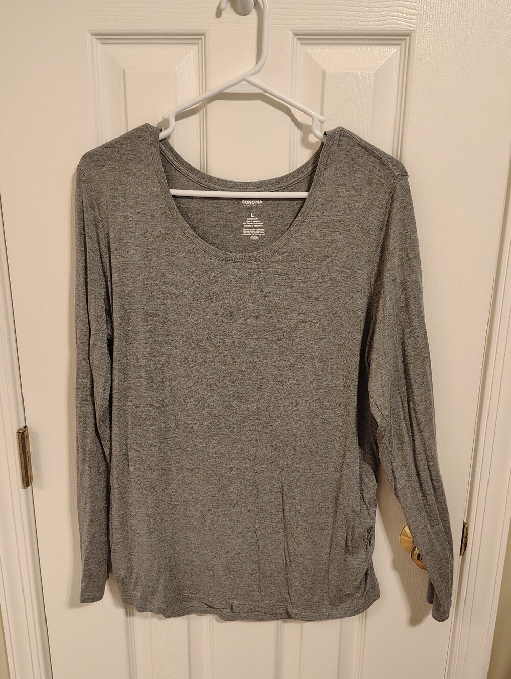 Set Of 3 Long Sleeve Sonoma Maternity Tops, Large. Navy, Grey And Berry - Picture 7 of 8